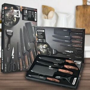 Professional 6 Piece Kitchen Knife Gift Box Set High Carbon Stainless Steel New